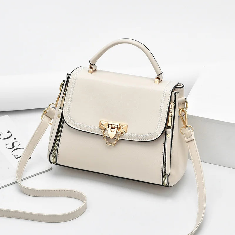 Flap Ladies Hand Bags Large Capacity Leather Handbags