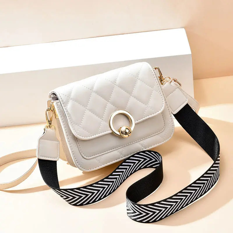 Plaid Small Crossbody Shoulder Bag with Wide Strap