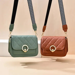 Plaid Small Crossbody Shoulder Bag with Wide Strap