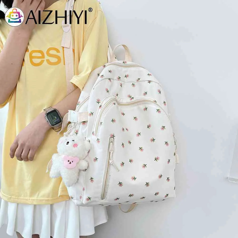 Floral Backpack College Student Large Capacity Fresh School Bag Mochilas