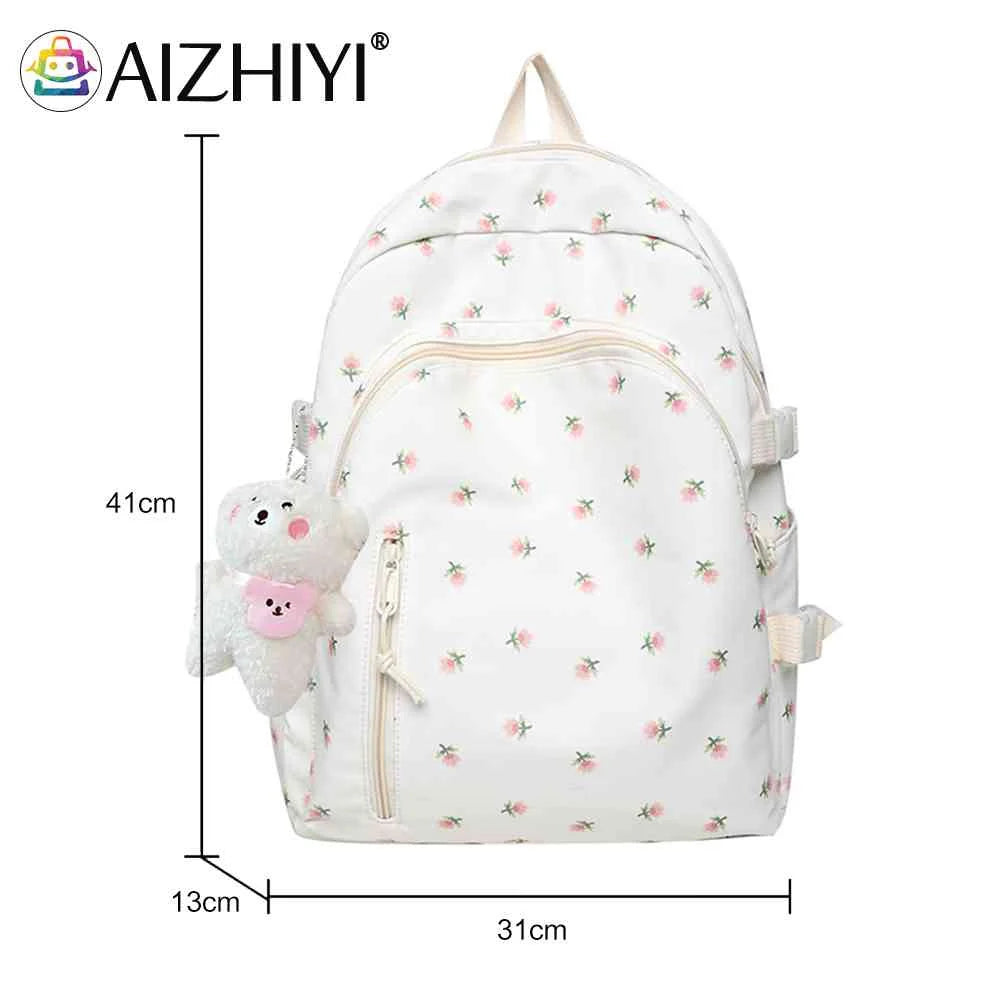 Floral Backpack College Student Large Capacity Fresh School Bag Mochilas