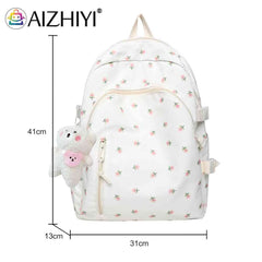 Floral Backpack College Student Large Capacity Fresh School Bag Mochilas