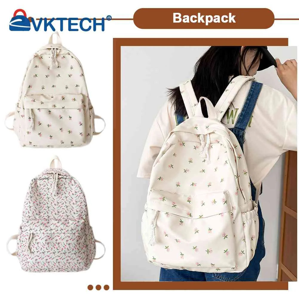 Floral Printed Backpack for Women Travel Large Capacity