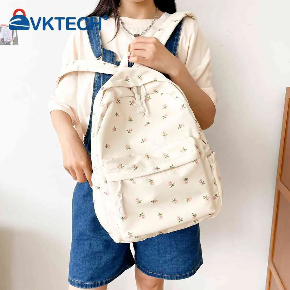Floral Printed Backpack for Women Travel Large Capacity