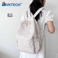 Floral Printed Backpack for Women Travel Large Capacity