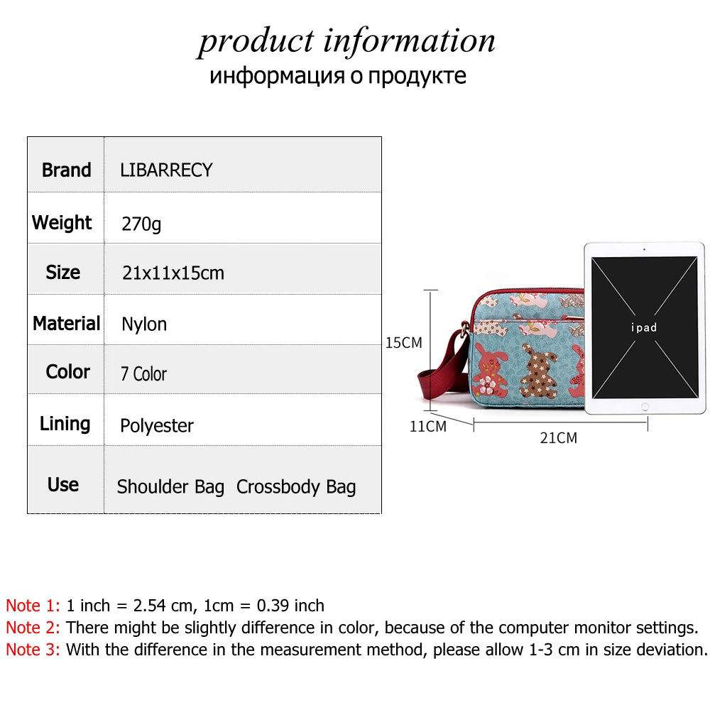 Flower Pattern Small Ladies Shoulder Bag High Nylon Women's Bag
