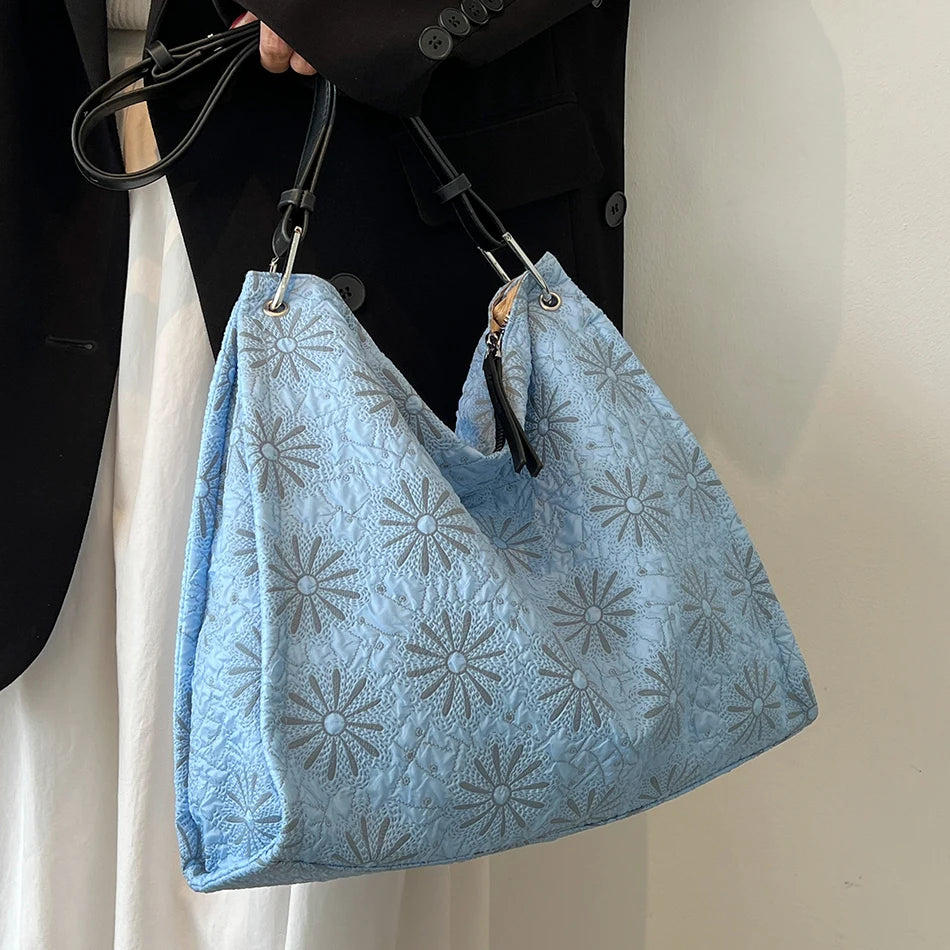 Flower Women's Shopper Bag High Capacity Shoulder Messenger Bags for Women