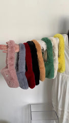 Fluffy Shoulder Bags Women diamond Solid Autumn Winter Plush Bags Handbag