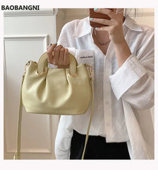 Fold Cloud Women Handbag Small PU Leather Shoulder Bags Short Handle Totes