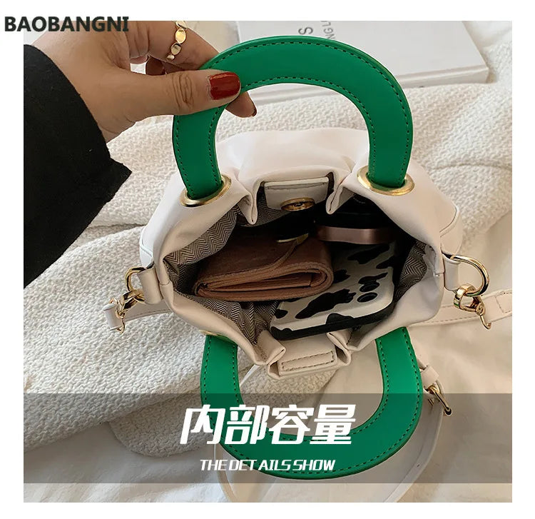 Fold Cloud Women Handbag Small PU Leather Shoulder Bags Short Handle Totes
