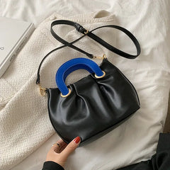 Fold Cloud Women Handbag Small PU Leather Shoulder Bags Short Handle Totes
