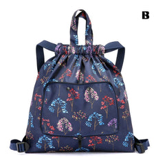 Large Capacity Foldable Travel Backpack Drawstring Tote Bag