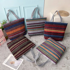 Women Big Size Handbag Casual Flower Printing Canvas Graffiti Shoulder Bag