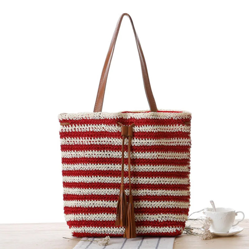 Women Big Size Handbag Casual Flower Printing Canvas Shoulder Bag