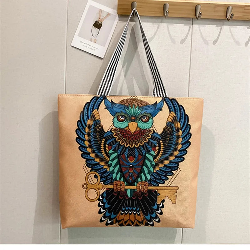 Women Big Size Handbag Tote Canvas Graffiti Shoulder Bag Beach Bolsa Feminina