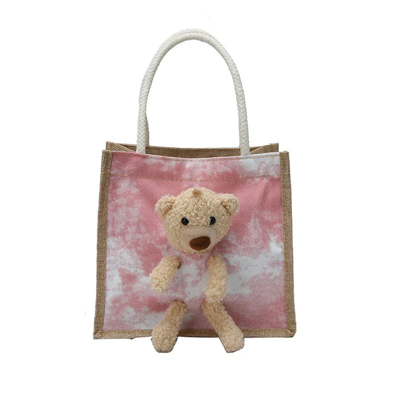 Women Big Size Handbag Tote Flower Printing Canvas Shoulder Bag