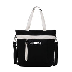 Flower Print Canvas Shoulder Bag for Big Size Women