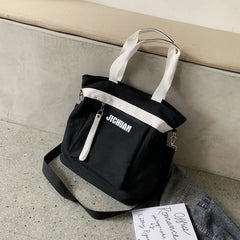 Flower Print Canvas Shoulder Bag for Big Size Women