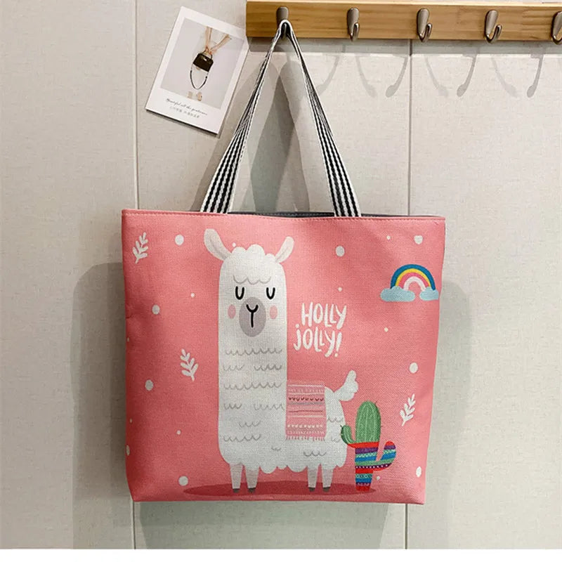 Women Big Size Handbag Tote Canvas Graffiti Shoulder Bag Beach Bolsa Feminina
