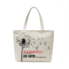 Floral Print Canvas Tote Bag for Women