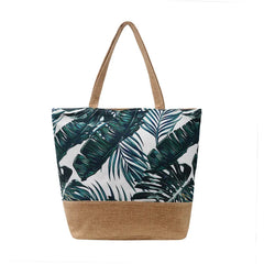 Big Size Flower Printing Canvas Shoulder Bag