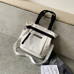 Flower Print Canvas Shoulder Bag for Big Size Women