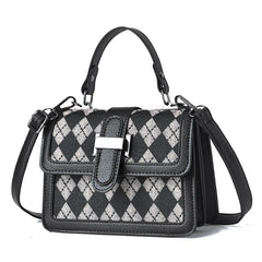 Women'S Plaid Crossbody Handbag Messenger Flap Bag