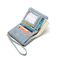 Floral Small Wallet Soft Leather Purses Short Female Wallet