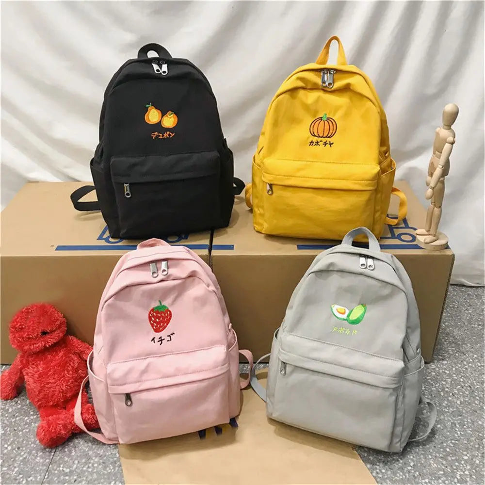 Avocado Embroidery Shoulder Bag Grey Waterproof Travel