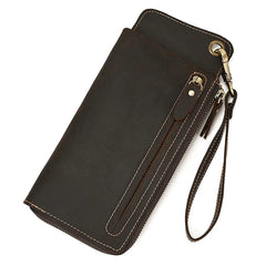Men Wrist Clutch Bag Large Capacity High Cow Leather