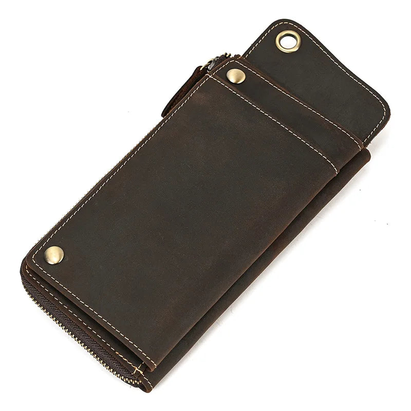 Men Wrist Clutch Bag Large Capacity High Cow Leather