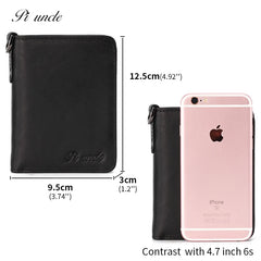 Leather Men's Short Wallet With Coins Pocket Money Purse