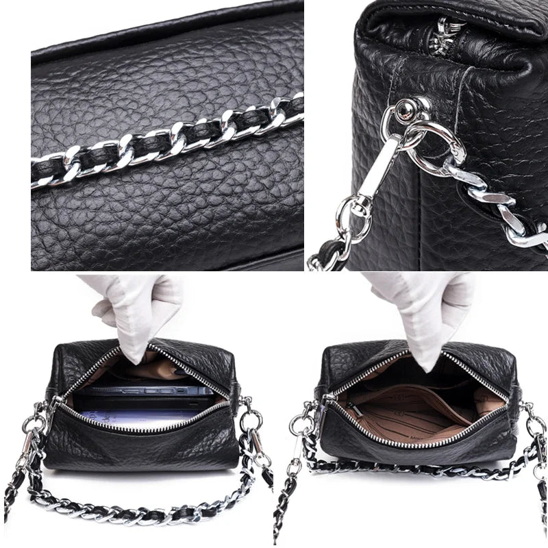 Leather Shoulder Bag Women Crossbody Chain Small Handbags