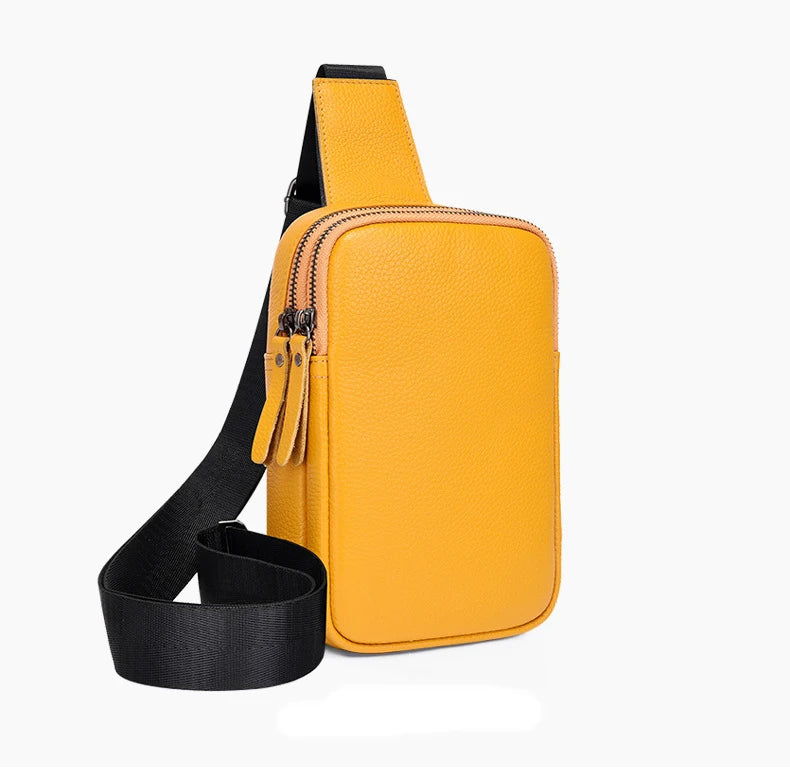 Leather Women Chest Pack High Capacity Shoulder Bag Female Purse Bag