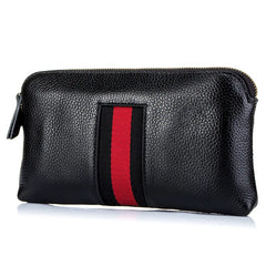 Leather Women Clutches Bags Zipper Handbag Cowhide Casual Phone Pouch Wrist Bag