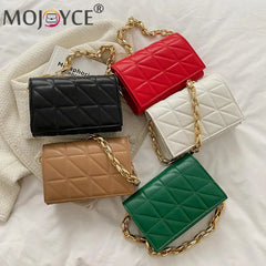 Geometric Pattern Shoulder Bag Acrylic Chain Small Flap Handbag