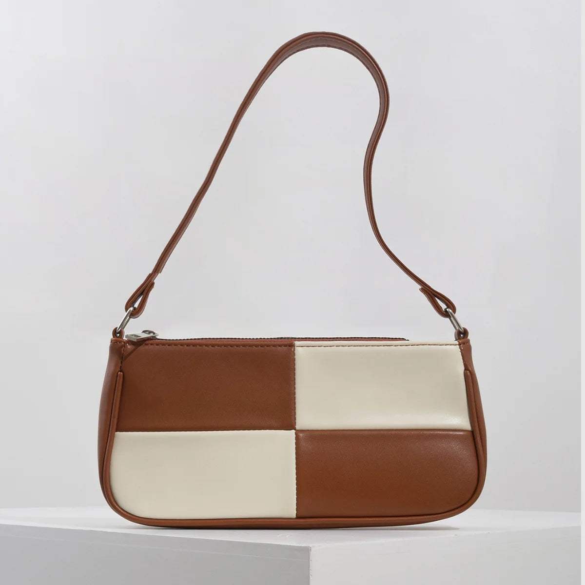 Plaid PU Leather Women Bags Casual Shoulder Bag Totes
