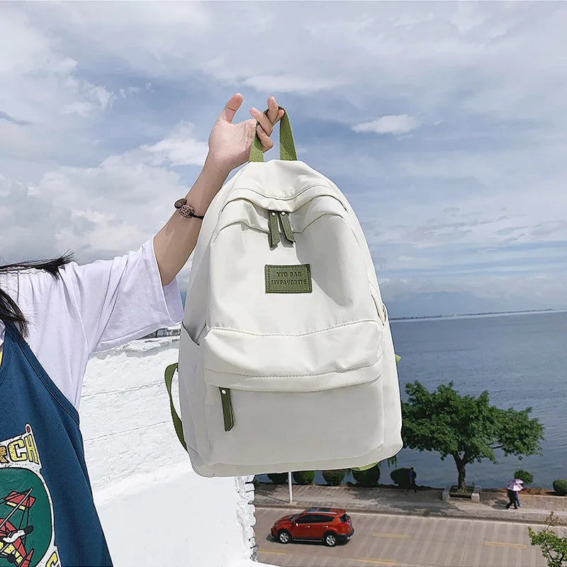 Striped Women's Casual Backpack for College School Teenage Travel