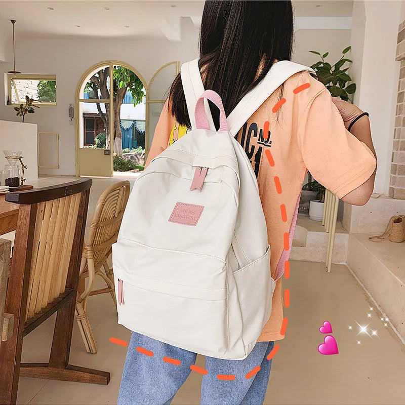 Striped Women's Casual Backpack for College School Teenage Travel