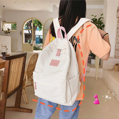 Striped Women's Casual Backpack for College School Teenage Travel