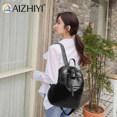Women PU Leather Shoulder Bag Backpack Travel Handbags Large Capacity