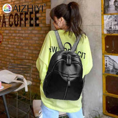 Women PU Leather Shoulder Bag Backpack Travel Handbags Large Capacity