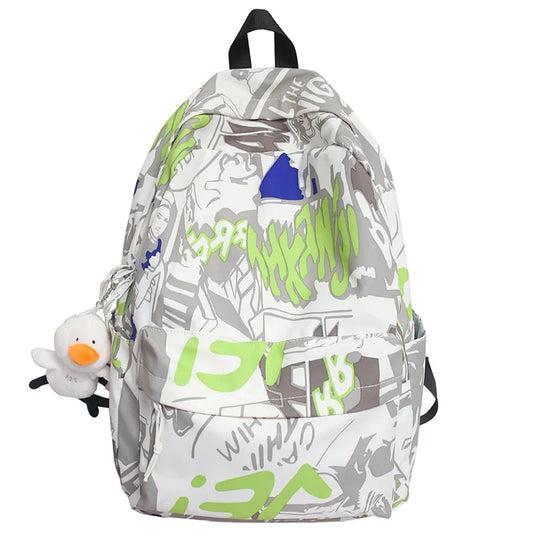Graffiti Backpack Teen Couple Laptop Backbag Girl Student