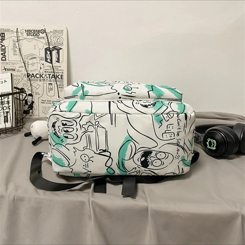 Waterproof Graffiti Backpack for Teenage Girls Student Laptop Travel Bag