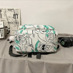 Waterproof Graffiti Backpack for Teenage Girls Student Laptop Travel Bag