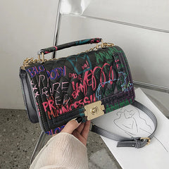 Graffiti Shoulder Bag High Purse Crossbody Satchel