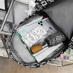 Graffiti Letters Women Backpack Female Waterproof Nylon Travel Bag
