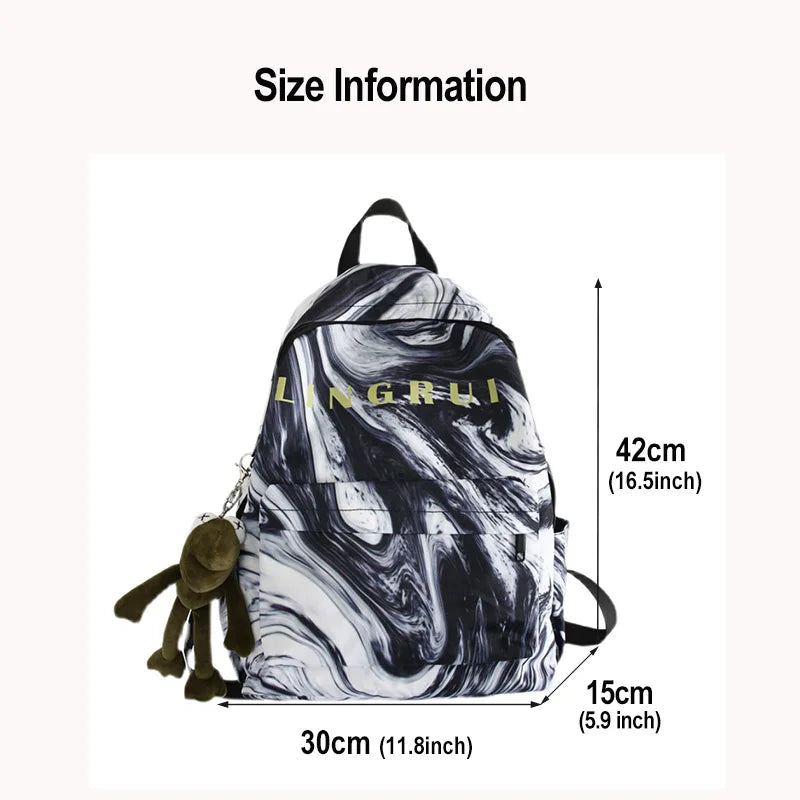 Graffiti Women Backpack Unisex School College Student Schoolbag Teenager Girls