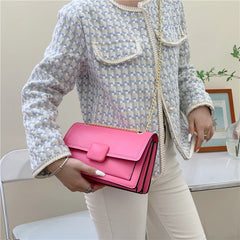 Green Shoulder Bag Flip Women Bag Solid PU Leather Underarm Bag