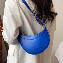 Half Moon Women Shoulder Bags Saddle Lady Handbags Pu Leather Underarm Bag Small